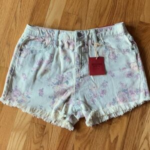 MOSSIMO Supply Co. Floral High Rise Demin Shorts